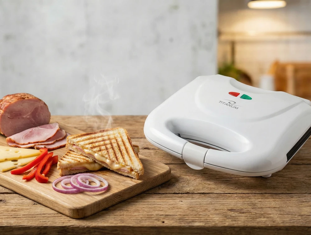 Sumuštinių keptuvas Titanum Toaster for sandwiches Esperanza Panini TKT004W (700W, baltos spalvos)