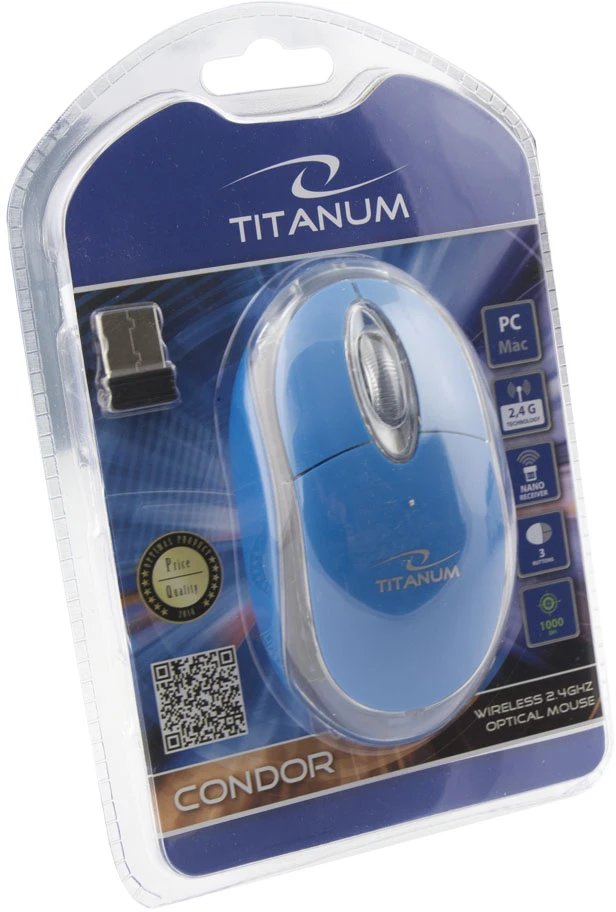 Titanum Belaidė pelė Esperanza Condor TM120, mėlyna