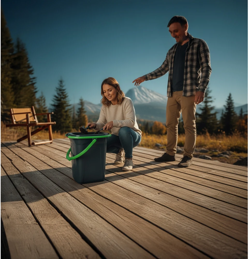 GreenBlue GB320BG juodas ir žalias kempingo tualetas