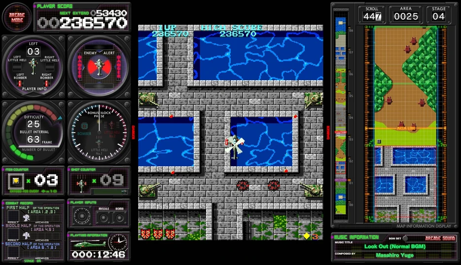 „Toaplan Arcade Garage“: „Kyukyoku Tiger-Heli“ (ribotas bėgimas) – „Nintendo Switch“