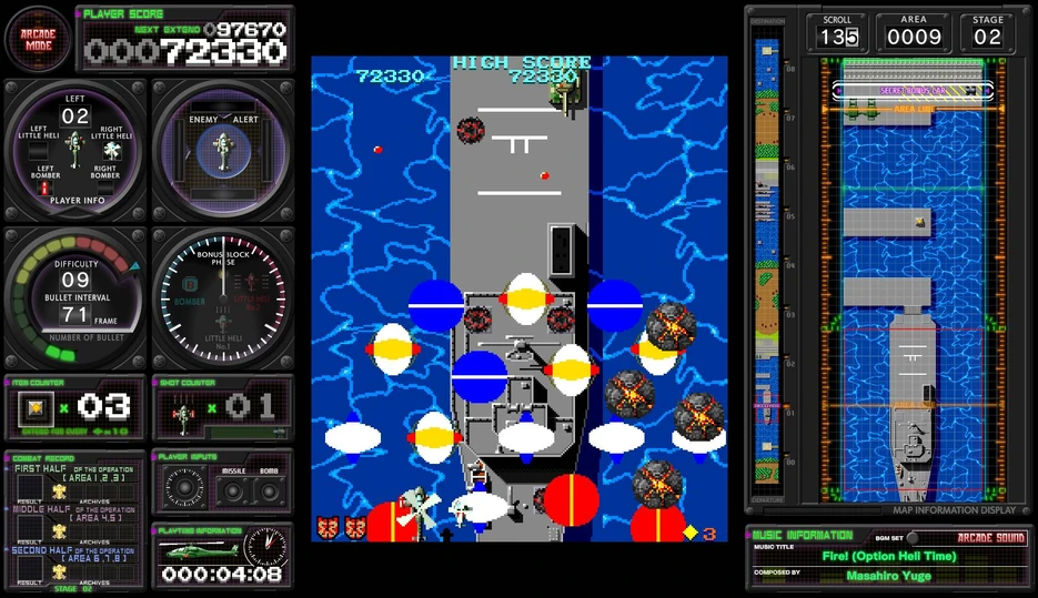 „Toaplan Arcade Garage“: „Kyukyoku Tiger-Heli“ (ribotas bėgimas) – „Nintendo Switch“