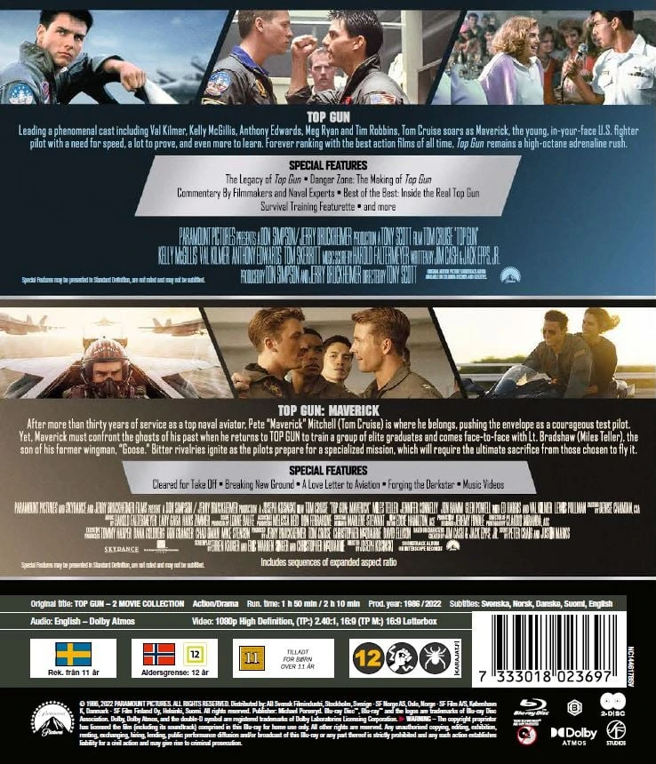 Top Gun:2 filmų rinkinys (2 diskai)