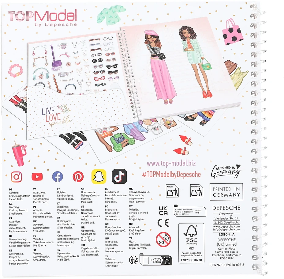 Top Model lipdukų knyga "Dress me up" 2025