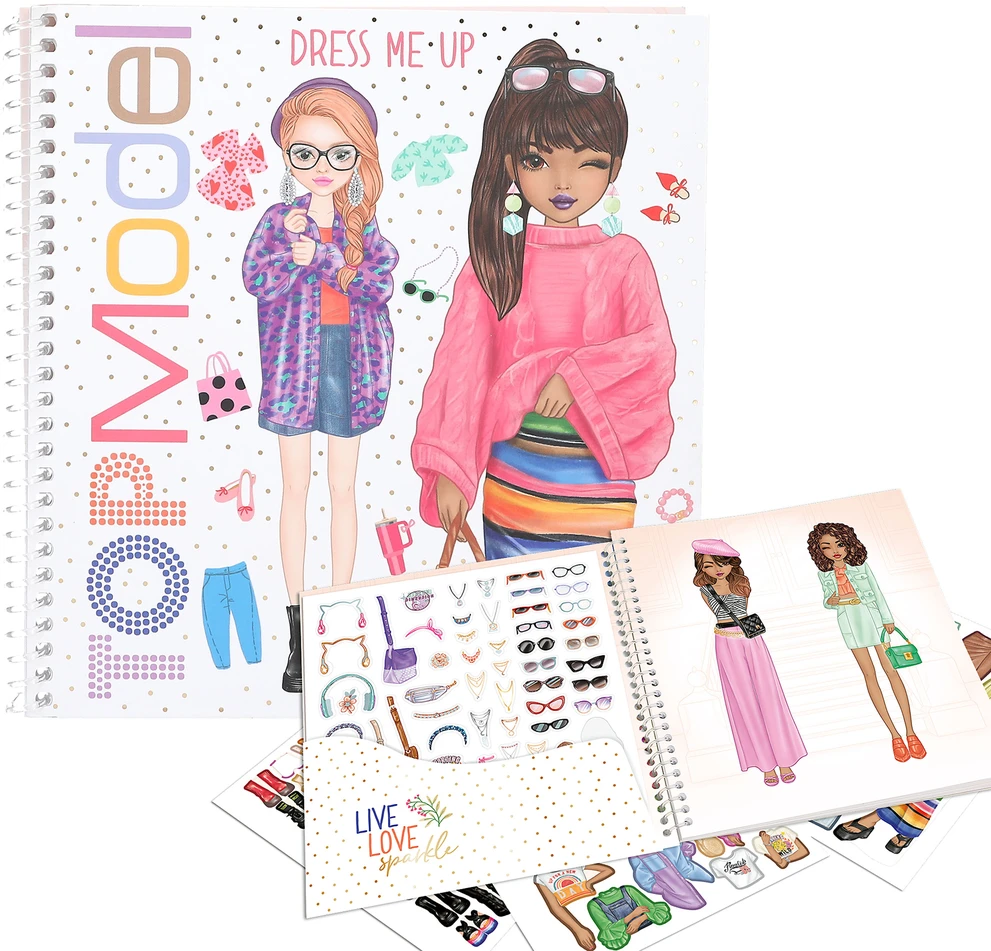 Top Model lipdukų knyga "Dress me up" 2025