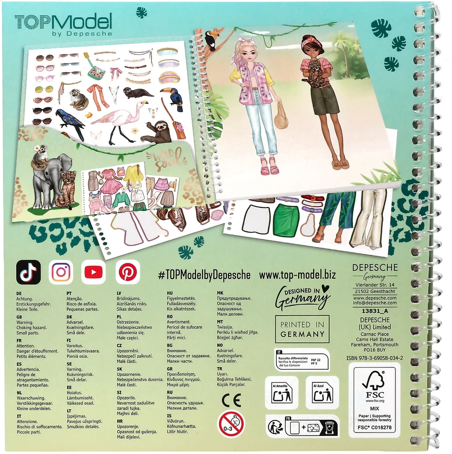 Top Model „Topmodel“ – „Aprengk mane“ lipdukų knygelė „Safari“ (0413831)