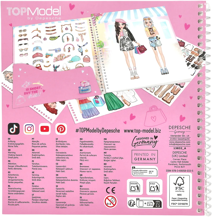 Top Model „Topmodel“ – apsipirkimo turas su lipdukų knygele „Aprengk mane“ (0413832)