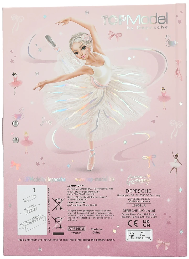 Top Model TOPModel - Dienoraštis su kodu ir garsu BALETAS - (413609)