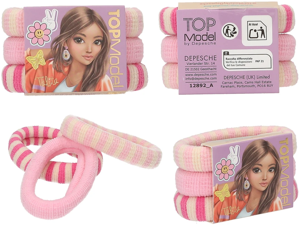 Top Model „Topmodel“ – elastinių plaukų juostų rinkinys (0412892)