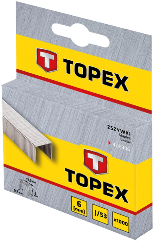 Zszywki Kabės, tipas J - 6 mm., 1000 vienetų