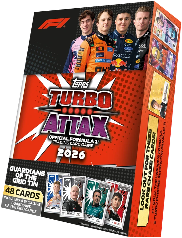 Topps - „Formula 1 Turbo Attax Mega Tin“ asortimentas (F1TA26-05)