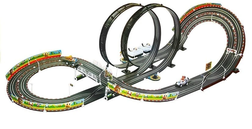 Lean Toys Lenktynių trasa su dviem automobiliais - 452 cm