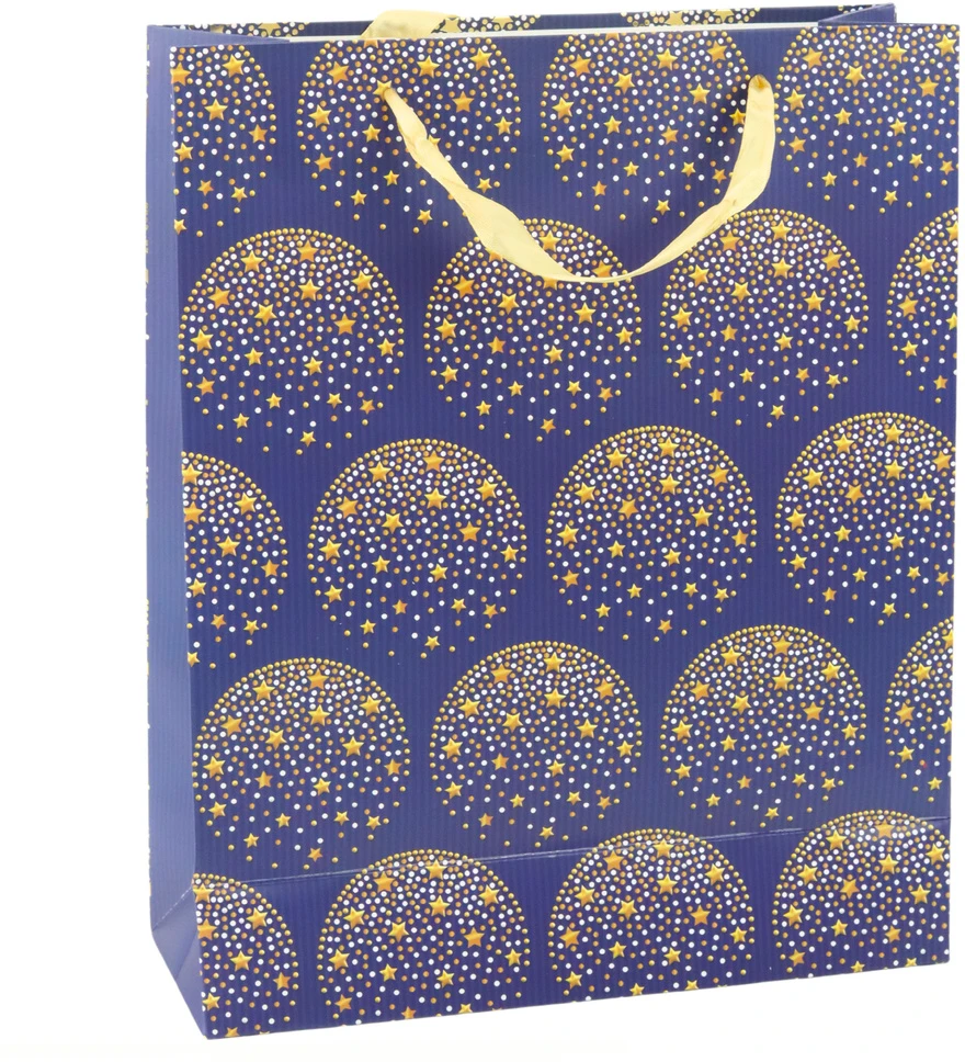 Lean Mėlyna Dovanų maišelis Elegant Gold Stars Navy Mėlyna 32 x 26 x 12 cm