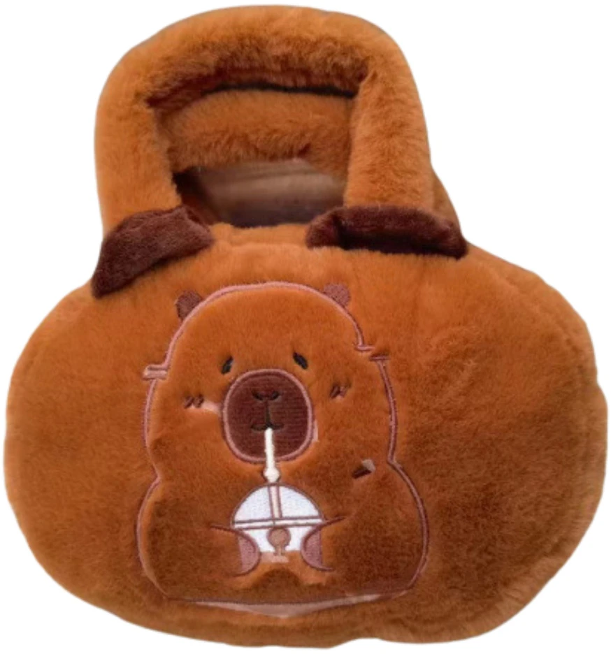 Lean Toys Pliušinis krepšys su kapibara, rudas, 20 cm