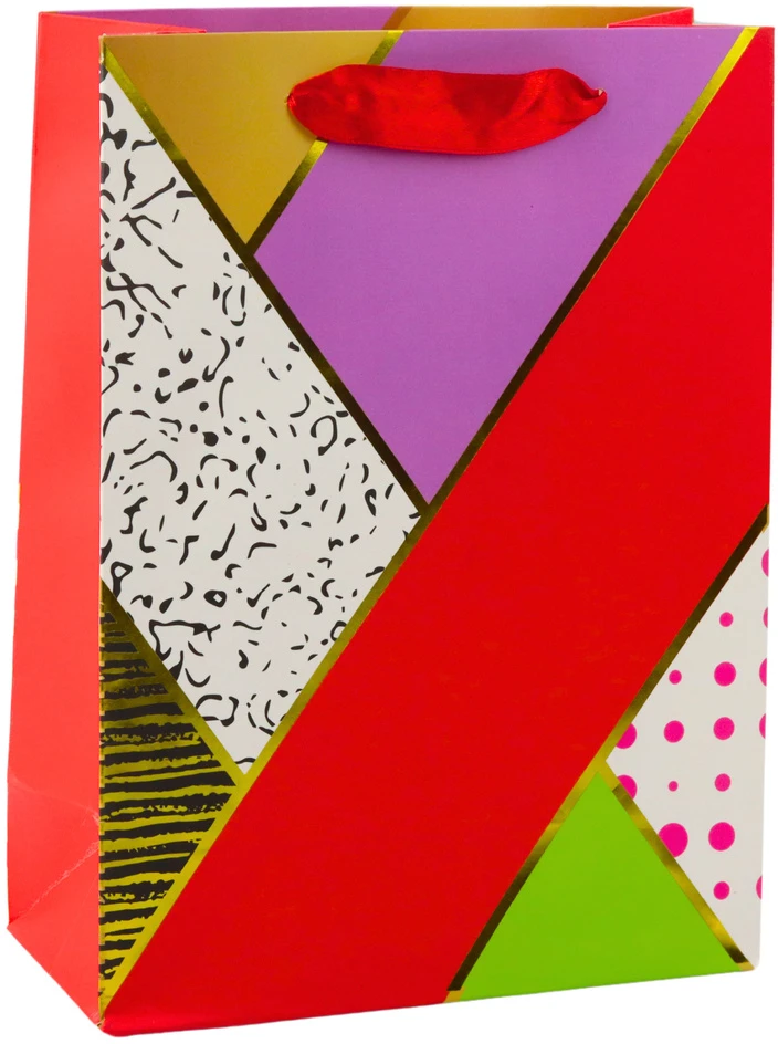 Lean Popierinis dovanų maišelis su geometriniais raštais 23 x 18 x 10.5 cm