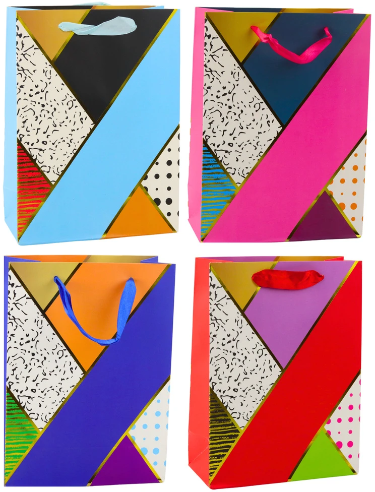 Lean Popierinis dovanų maišelis su geometriniais raštais 23 x 18 x 10.5 cm