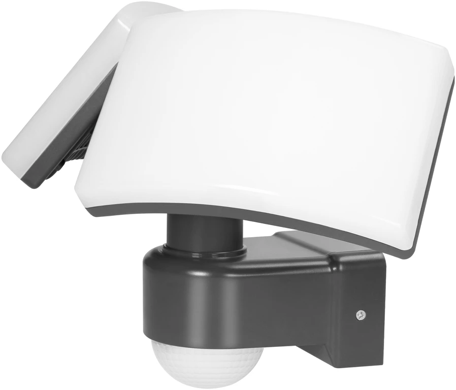 Orno TOS DUO LED 2x20W dvigubas sodo prožektorius su PIR, 2x1600lm, IP65, 4000K, PC, pilkas