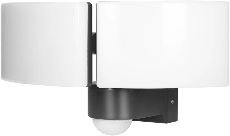 Orno TOS DUO LED 2x20W dvigubas sodo prožektorius su PIR, 2x1600lm, IP65, 4000K, PC, pilkas