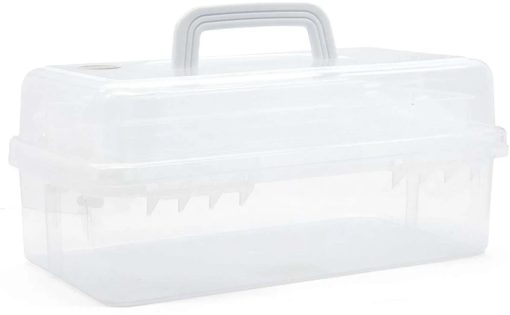 TOYMAX - Dėžė daiktams su 2 lentynomis, 31 x 14,2 x 17,5 cm, skaidri (714225)