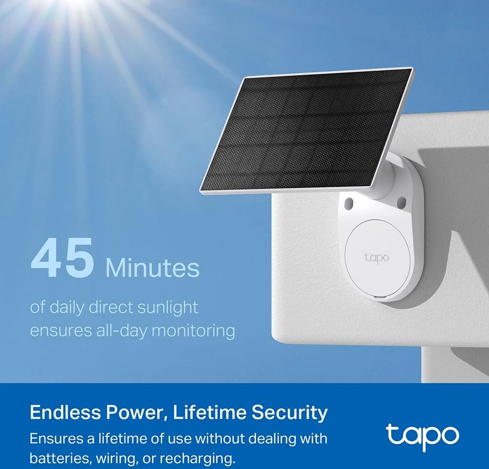 TP-LINK | Saulės energija varoma apsaugos kamerų rinkinys | Tapo C410 rinkinys | Kulka | 3 MP | 3.17mm/F1.65 | IP65 | H.264 | „MicroSD“ kortelė, iki 512 GB