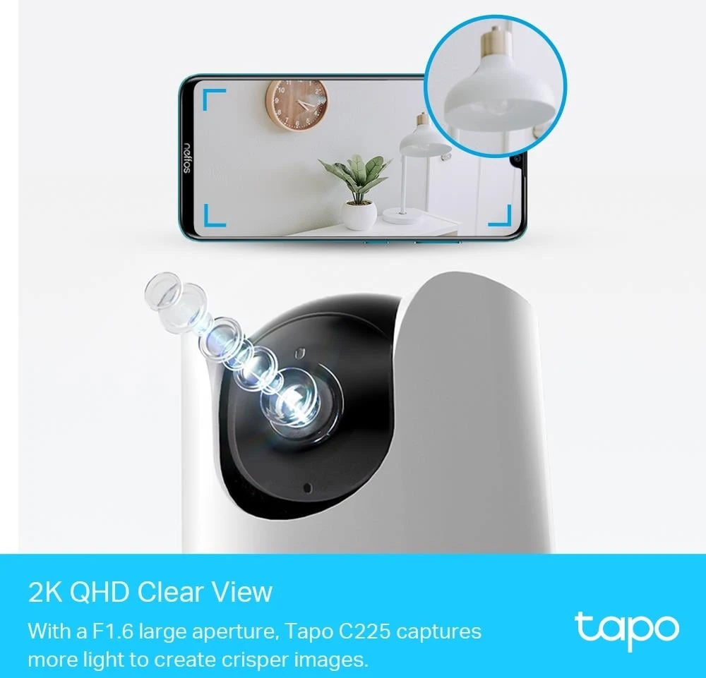 Išmanioji Kamera - TP-Link Tapo C225 2560 x 1440 Pikselių
