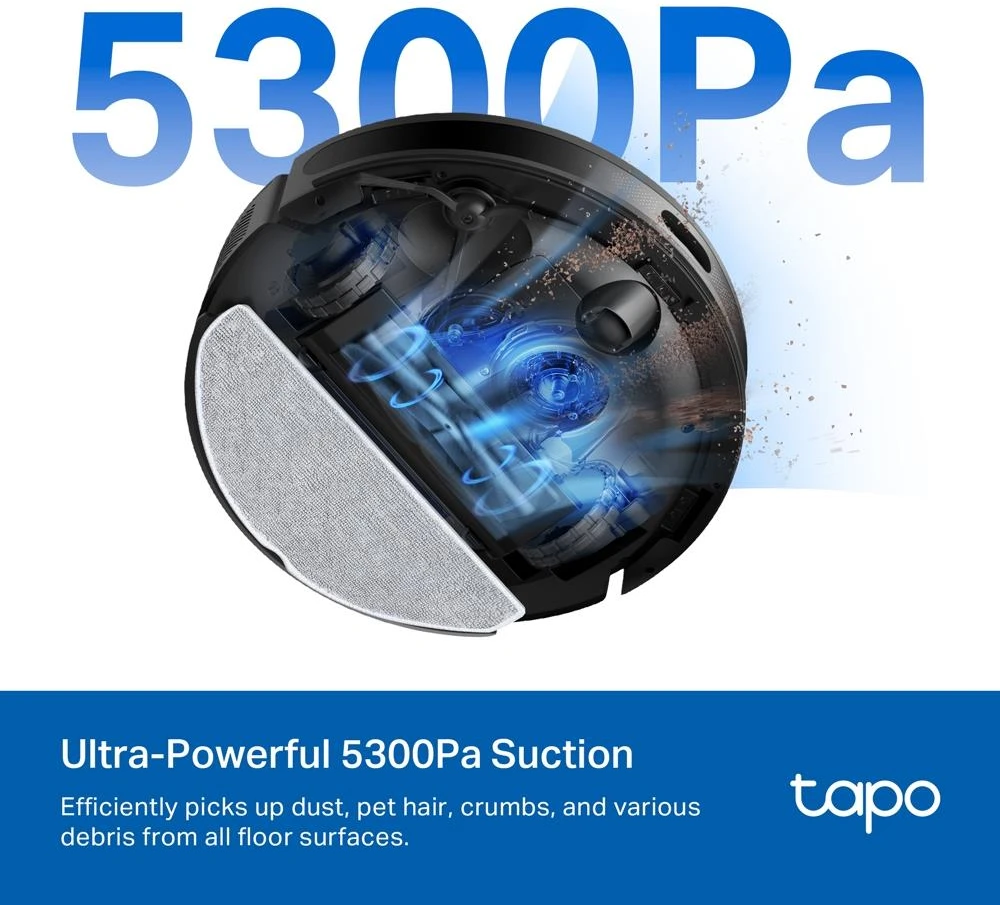 TP-Link Tapo RV20 Max Dulkių siurblys robotas, Juoda