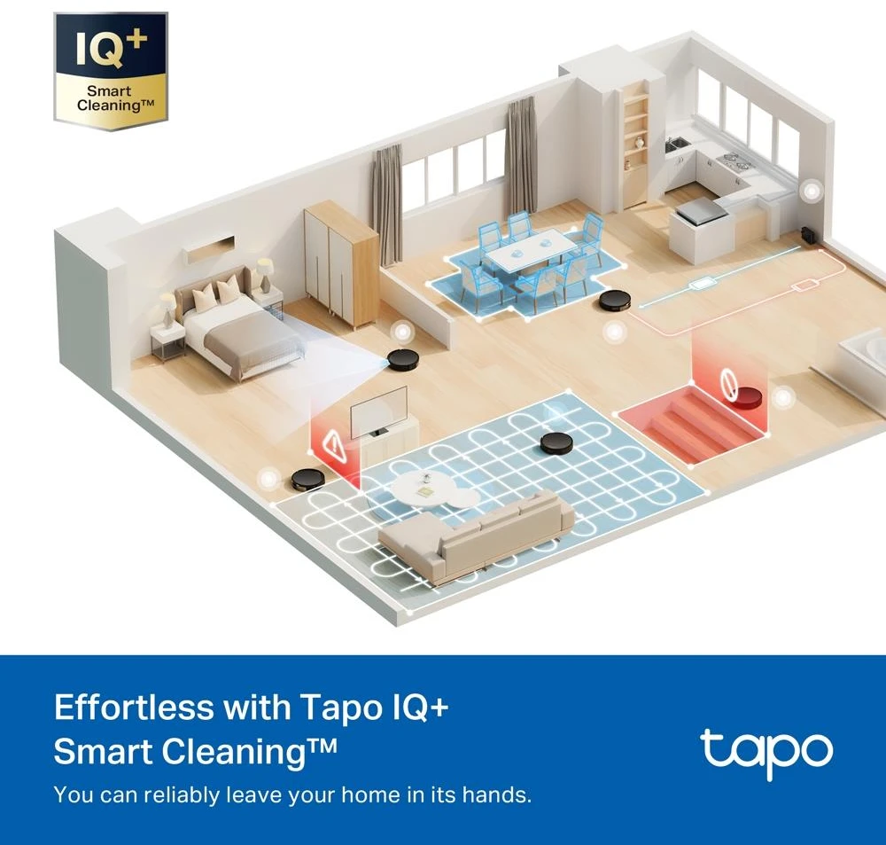 TP-Link Tapo RV20 Max Dulkių siurblys robotas, Juoda