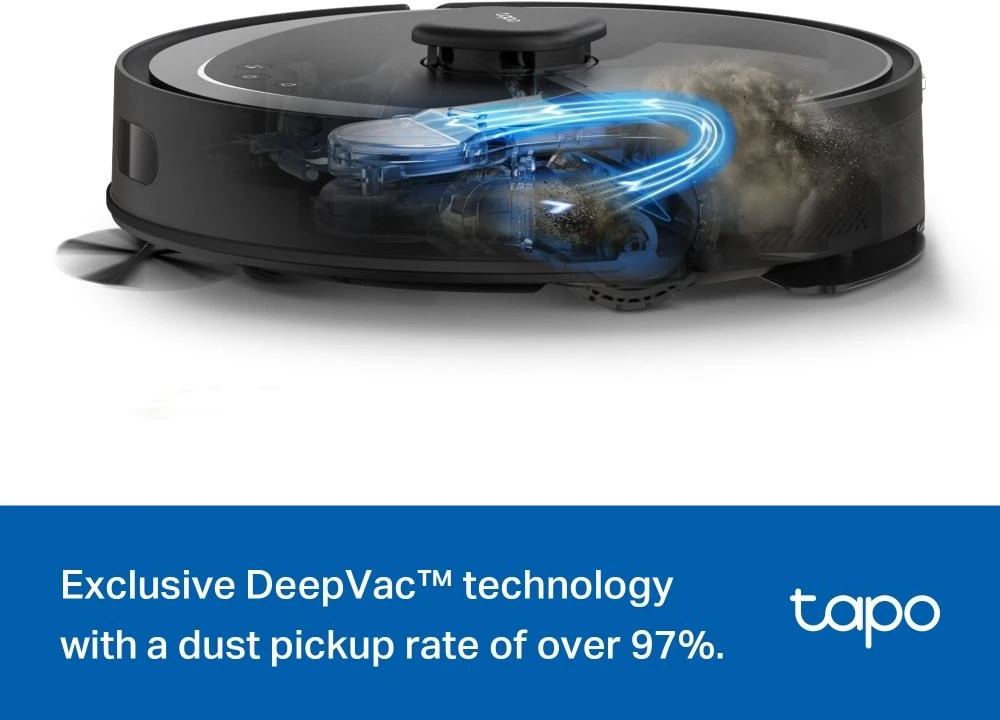 Dulkių siurblys - robotas  TP-Link Tapo RV30 Max, Juodos spalvos
