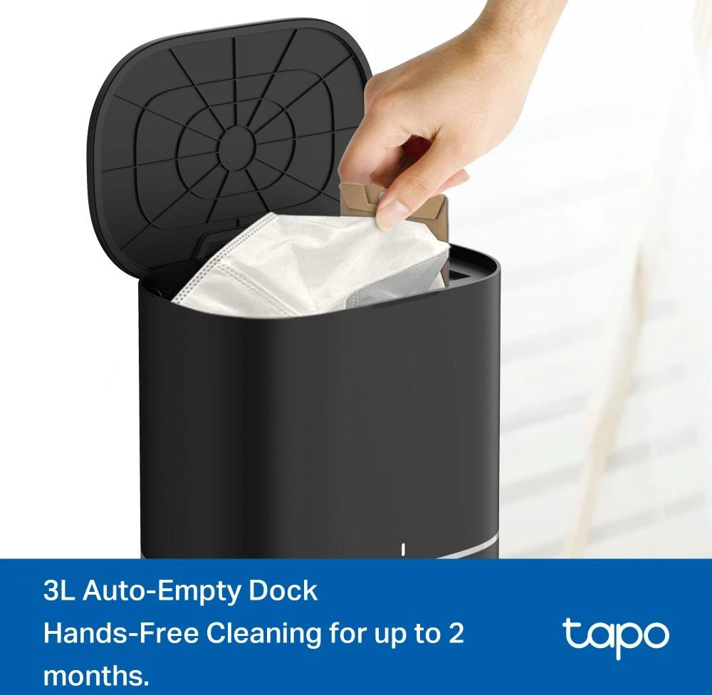 TP-LINK „Hyper Suction Robot“ dulkių siurblys ir šluostė | Tapo RV30 Max Plus | Wet&Dry | 2600 mAh | Dulkių talpa 3 L | 5300 Pa | Juodas