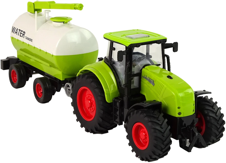 Lean Toys Traktorius su priekaba LeanToys Big Wheels Žalias Farm