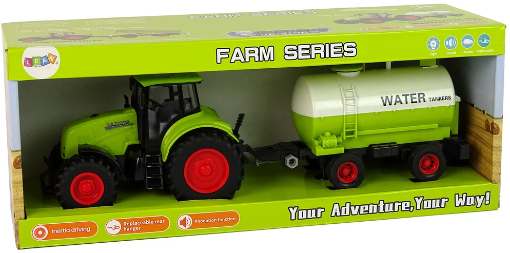 Lean Toys Traktorius su priekaba LeanToys Big Wheels Žalias Farm