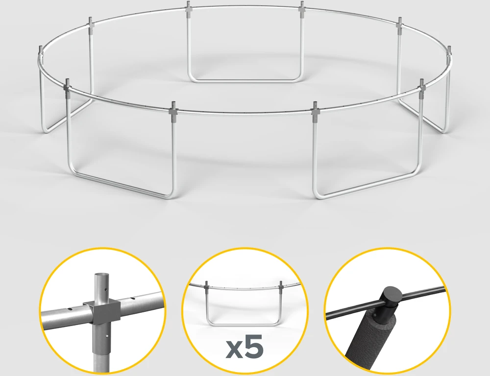 Trampolina Rebel Active rėmo konstrukcija