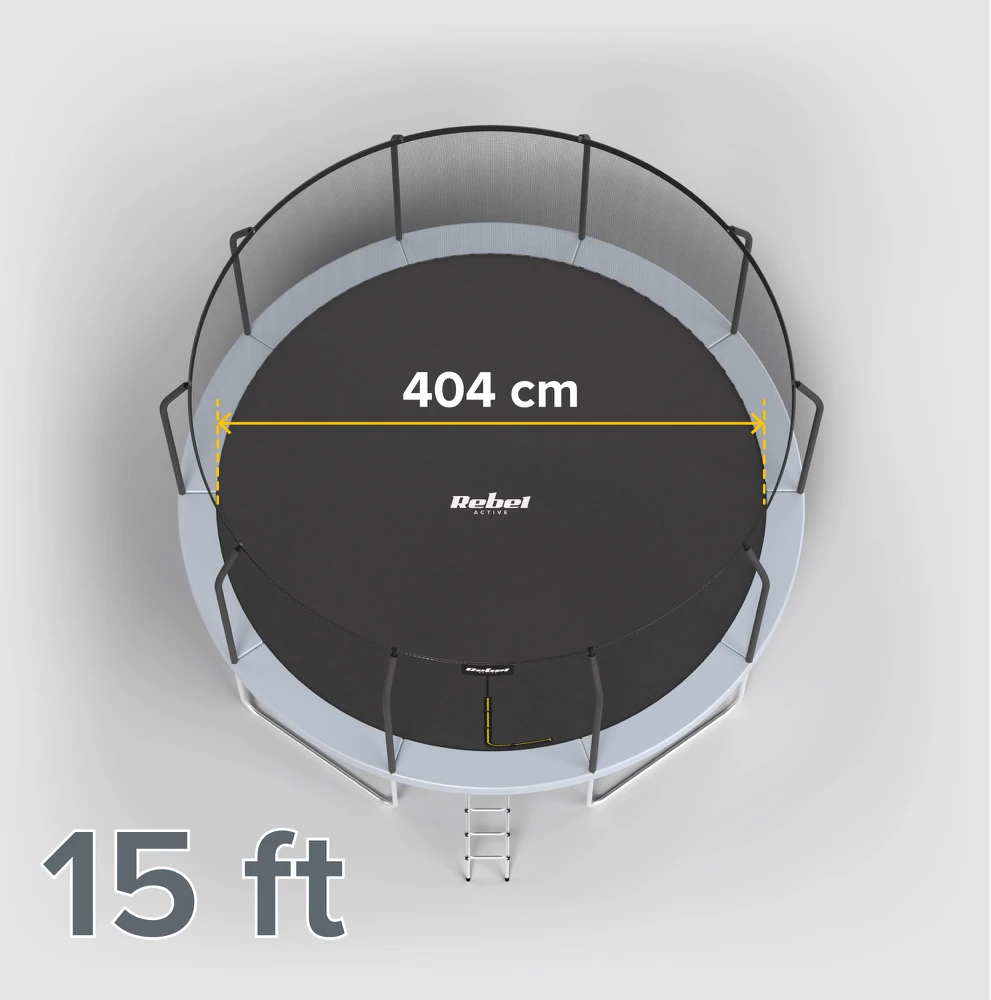 Trampolinas Rebel Active 15ft: šokinėjimo ploto schema