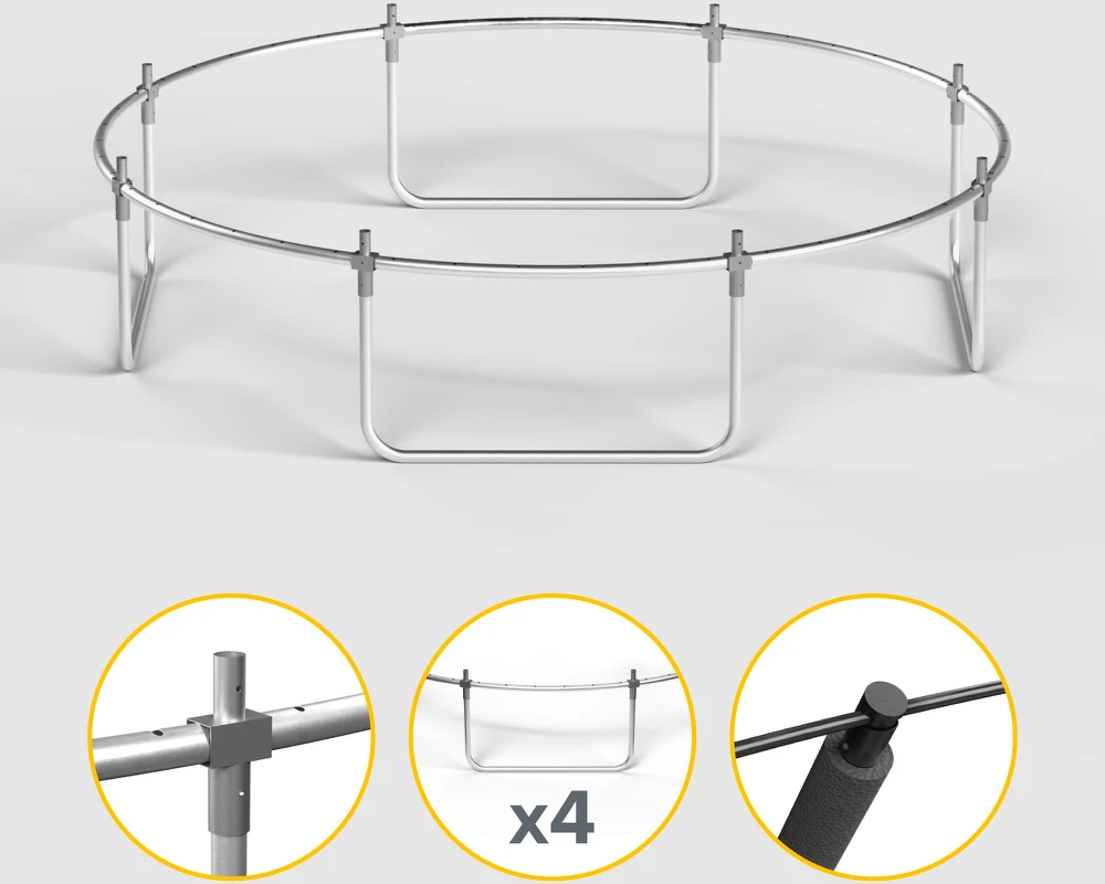 Trampolina Rebel Active rėmo konstrukcija