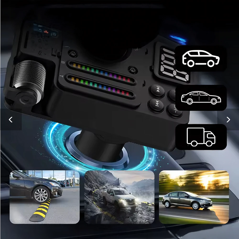 Transmiter Automobilinis siųstuvas FM radijas Bluetooth 5.3 PD 30W įkroviklis