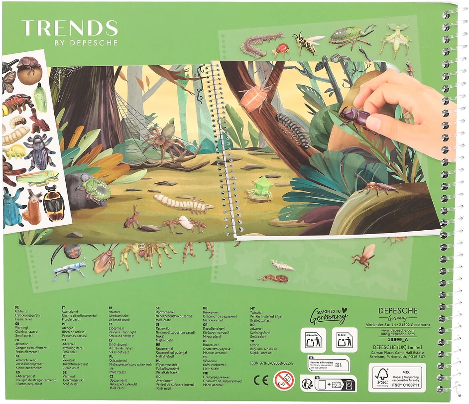 Dino World „Trend - Explorer“ lipdukų pasaulis su reljefiniais lipdukais (0413599)