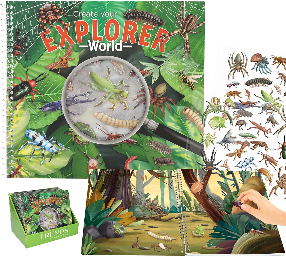 Dino World „Trend - Explorer“ lipdukų pasaulis su reljefiniais lipdukais (0413599)
