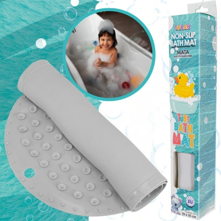 Tuban Anti-slip Bath Mat Tubi pilka 70x35cm ZA5973