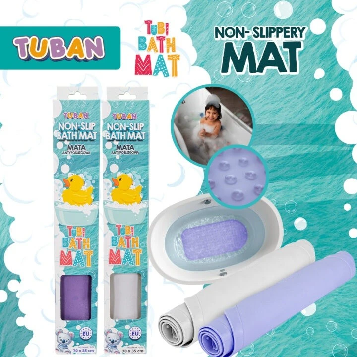 Tuban Anti-slip Bath Mat Tubi pilka 70x35cm ZA5973