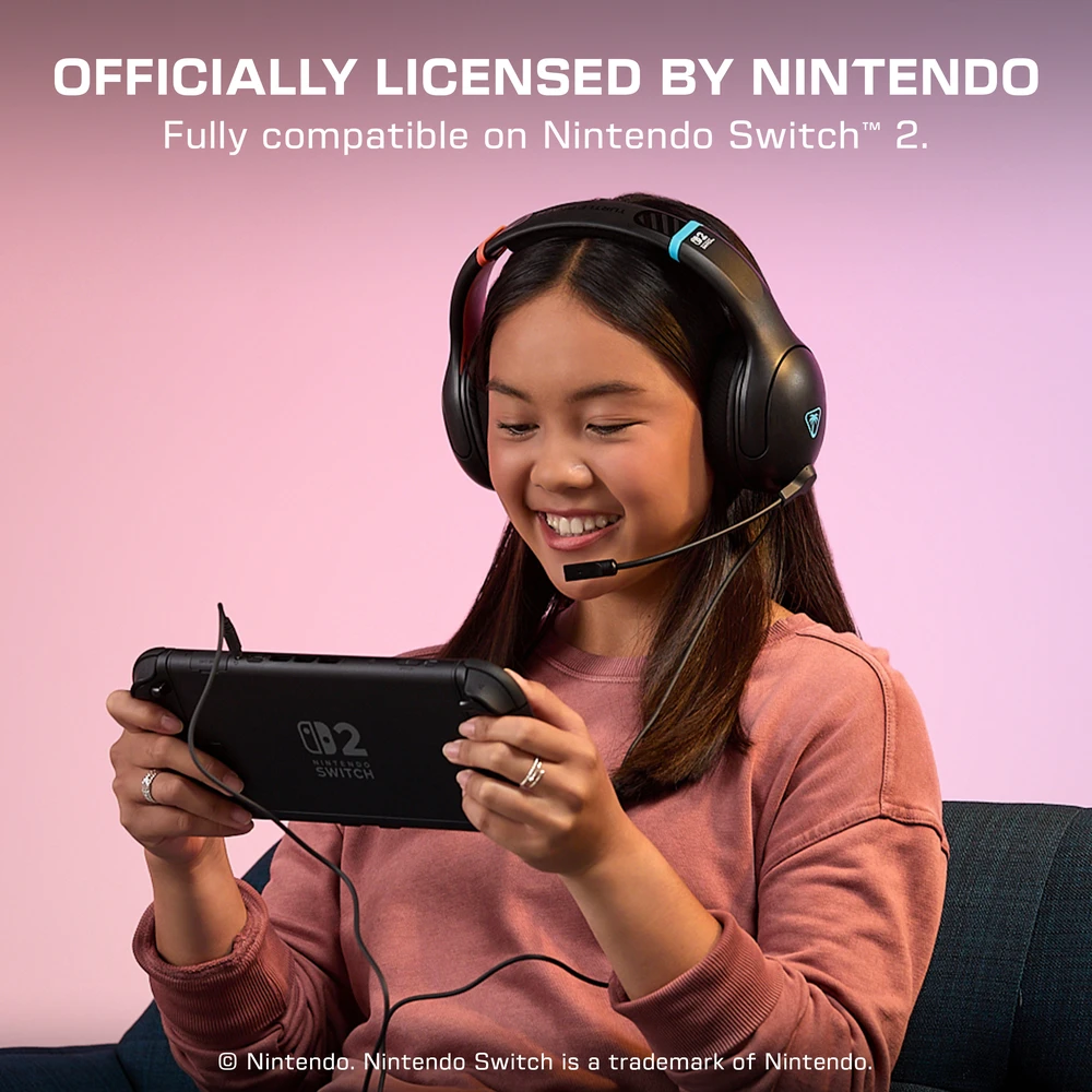 „Turtle Beach Airlite Fit“ ausinės, juodos spalvos, skirtos „Nintendo Switch™ 2“