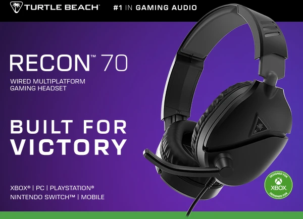 Turtle Beach Recon 70 (juodos) laidinės ausinės | 3.5mm |XBOX