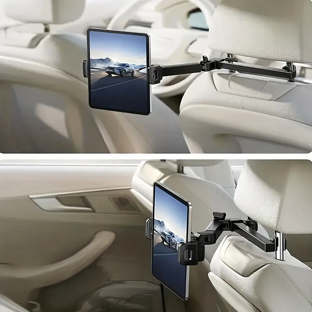 Uchwyt Laikiklis 360° automobilio galvos atramos laikiklis planšetiniam kompiuteriui, telefonui, planšetiniam kompiuteriui