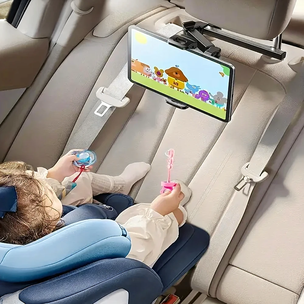 Uchwyt Laikiklis 360° automobilio galvos atramos laikiklis planšetiniam kompiuteriui, telefonui, planšetiniam kompiuteriui