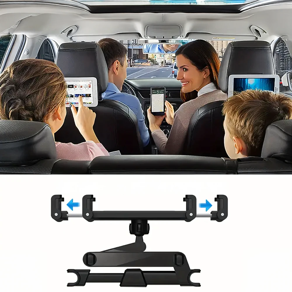 Uchwyt Laikiklis 360° automobilio galvos atramos laikiklis planšetiniam kompiuteriui, telefonui, planšetiniam kompiuteriui