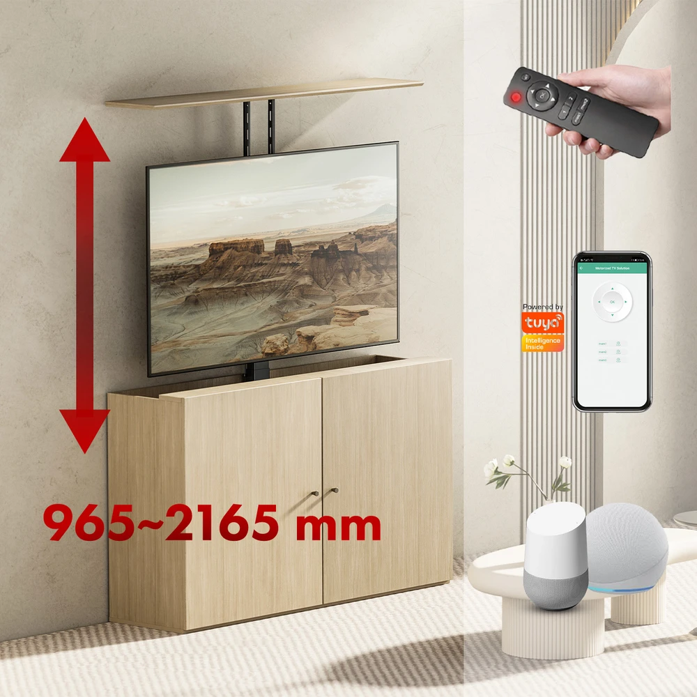 „Maclean“ elektrinis lubinis/grindinis laikiklis, ištraukiamas, 43''-88'', VESA 600x400, maks. 60 kg, 100-240V AC, 50/60Hz