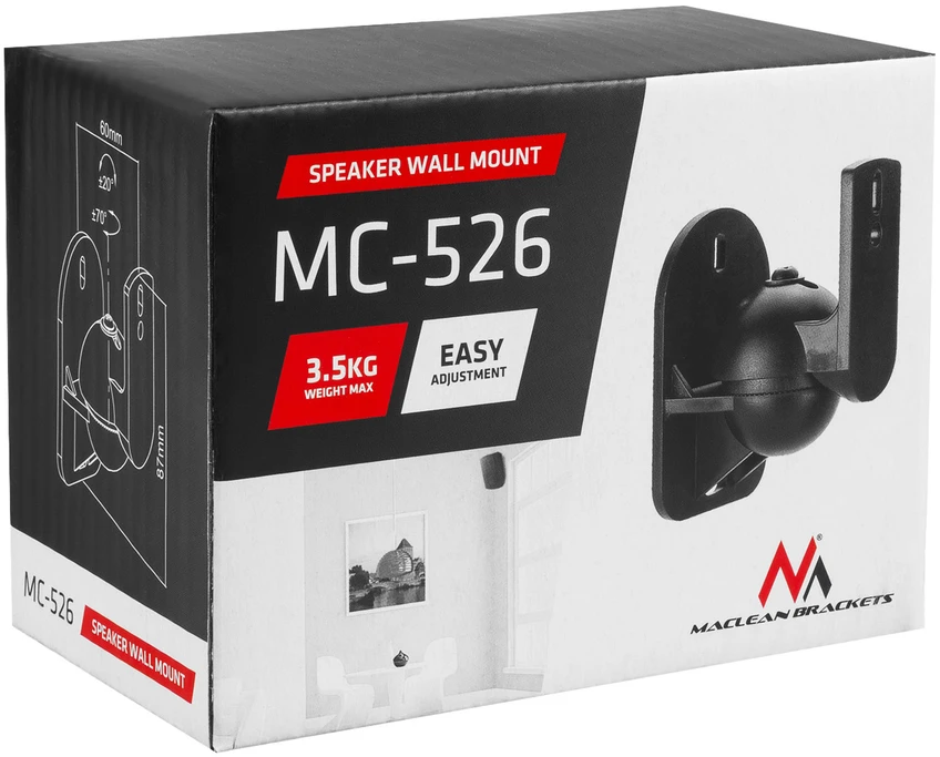 MACLEAN MC-526 Maclean MC-526 2x garsiakalbio sieninis laikiklis iki 3,5 KG, pakreipiamas pasukamas
