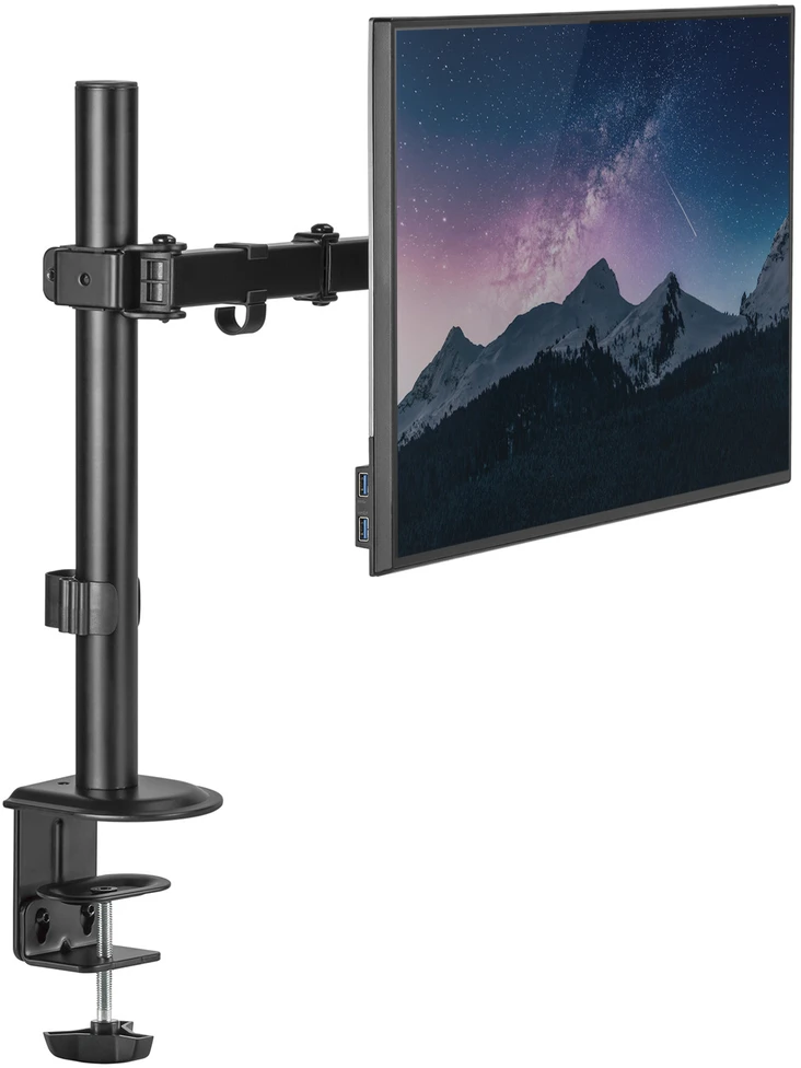 Maclean MC-753N LCD monitorius stalinis laikiklis 17-32" 9kg VESA 75x75 100x100 Vienos rankos ištiesiamas reguliuojamas