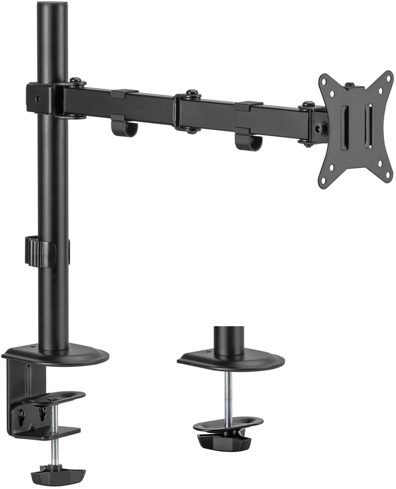 Maclean MC-753N LCD monitorius stalinis laikiklis 17-32" 9kg VESA 75x75 100x100 Vienos rankos ištiesiamas reguliuojamas