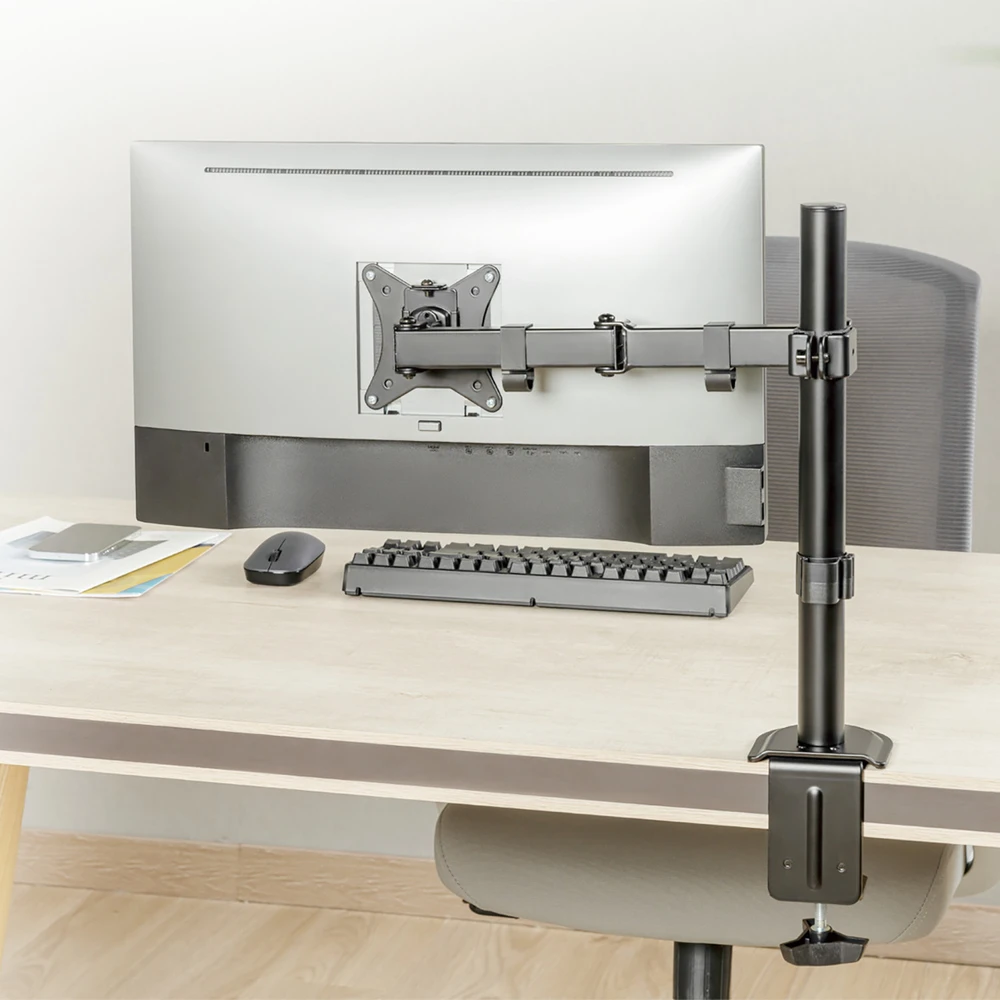 Maclean MC-753N LCD monitorius stalinis laikiklis 17-32" 9kg VESA 75x75 100x100 Vienos rankos ištiesiamas reguliuojamas