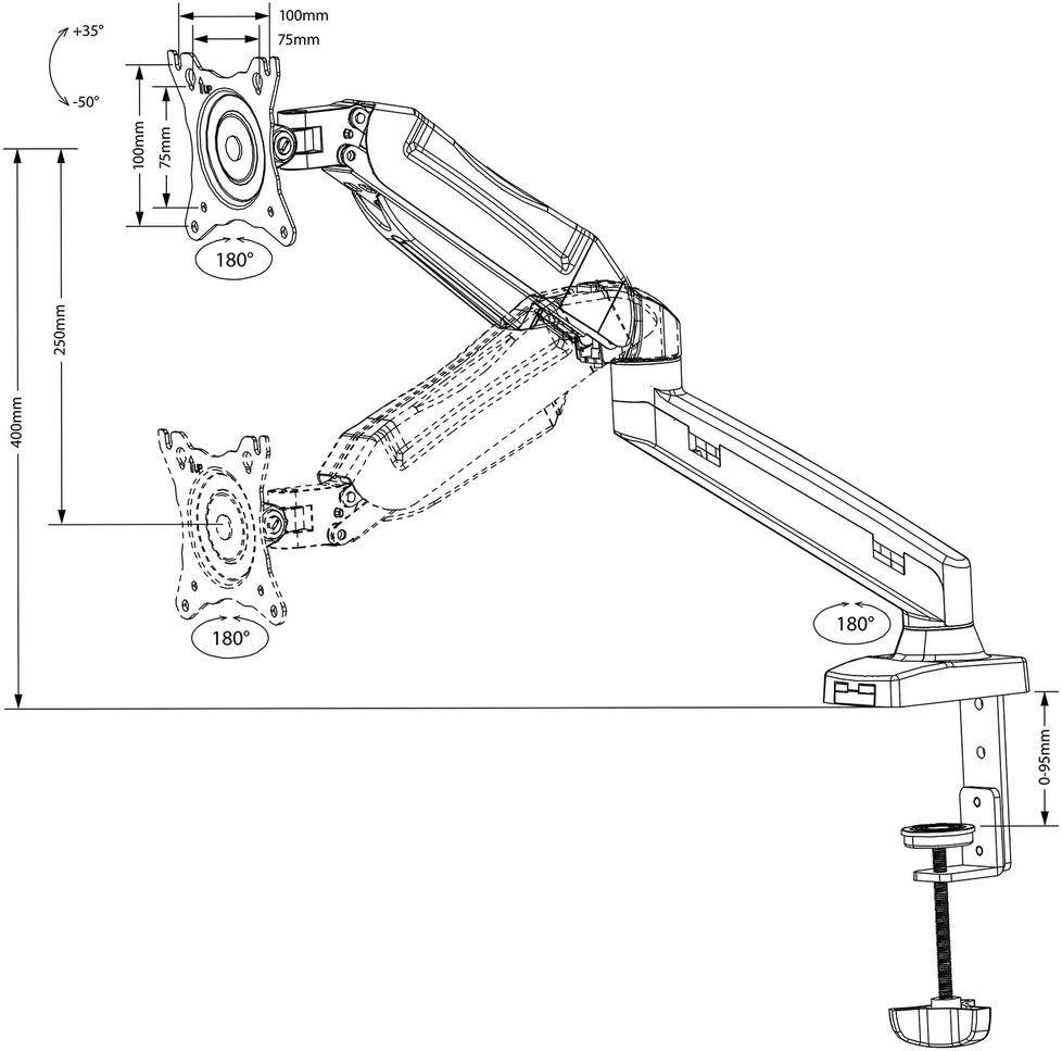 MACLEAN MC-860 Maclean MC-860 monitoriaus laikiklis 13 -27 8kg