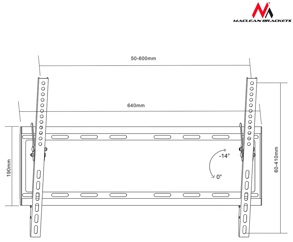 Maclean Televizoriaus laikiklis MC-605, 32-70 col., 55 kg, max VESA 600x400